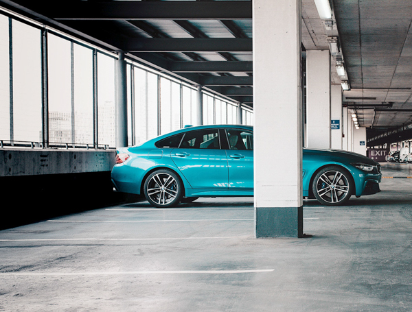 Car in a parking garage