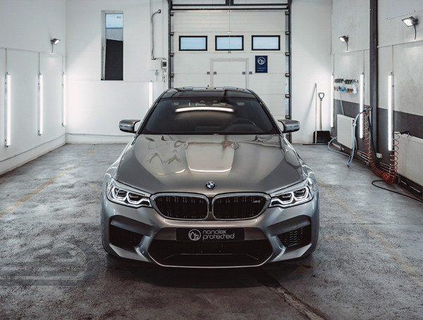 Vehicle parked in a garage