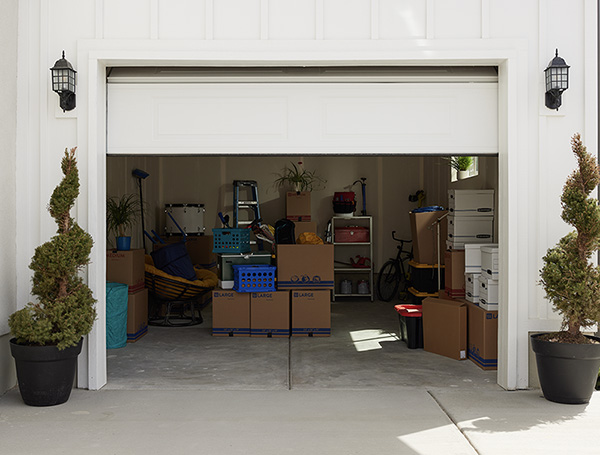 Garage filled with storage