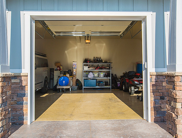 Empty garage for trailer storage
