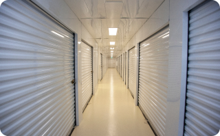 row of indoor storage lockers
