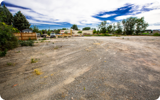 unpaved lot of dirt