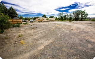 unpaved lot of dirt