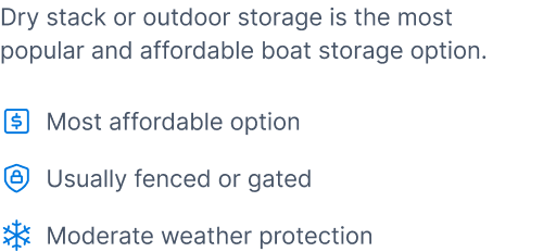 upside of renting Outdoor Dry Boat Storage