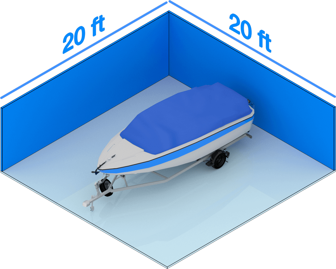 20 by 20 storage unit with Boat